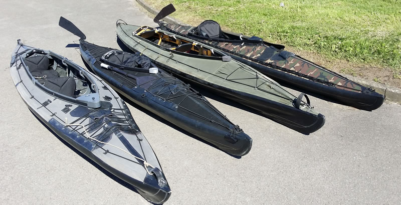 A small sample of folding kayaks for film hire