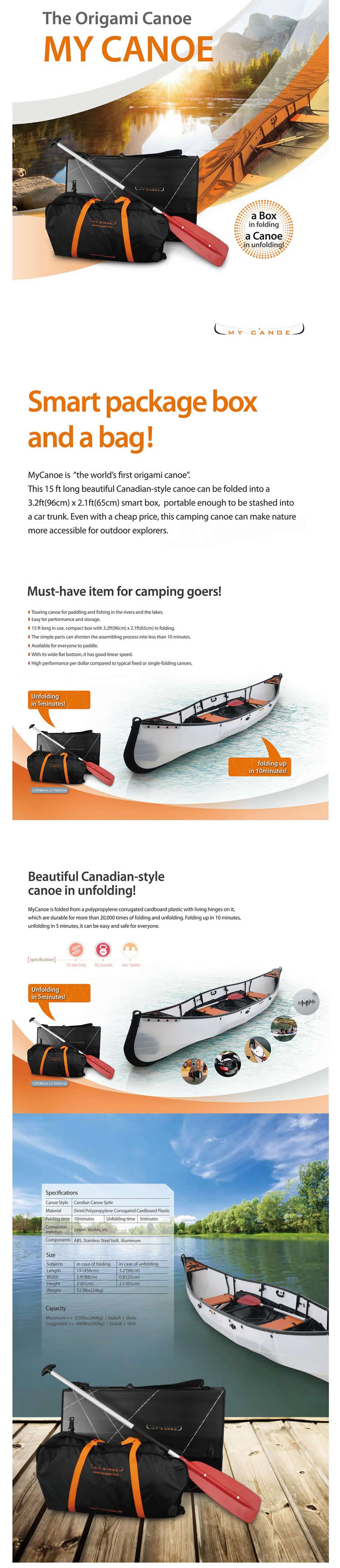 Folding Kayaks UK MyCanoe origami Canadian style folding canoe
